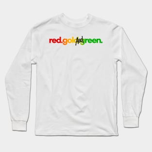 Minimal Red Gold and Green Rasta Colors Reggae Long Sleeve T-Shirt